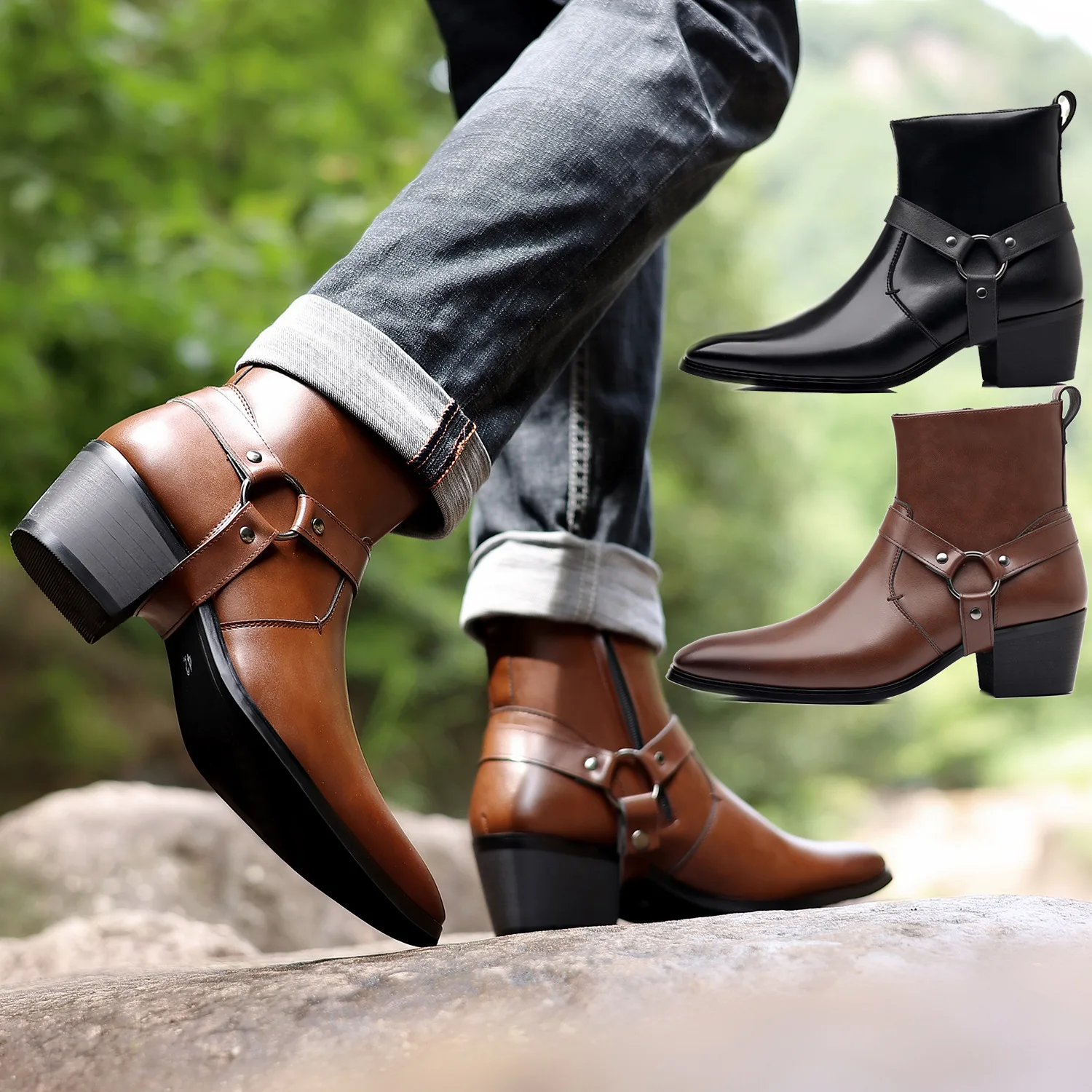 Men Formal Wear With Boots - Classic Western Cowboy Knight Boots Mans