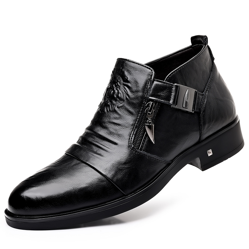 Men Formal Wear With Boots - Men's Retro Lion Head Zipper Dress