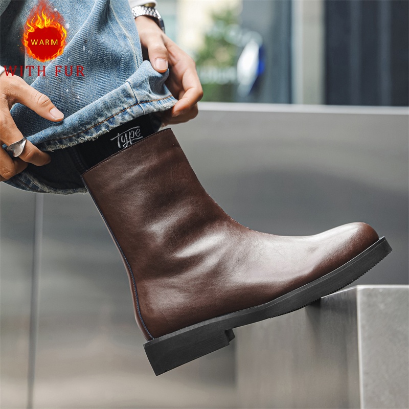 Autumn and winter men's long b - Men Formal Wear With Boots recension och pris