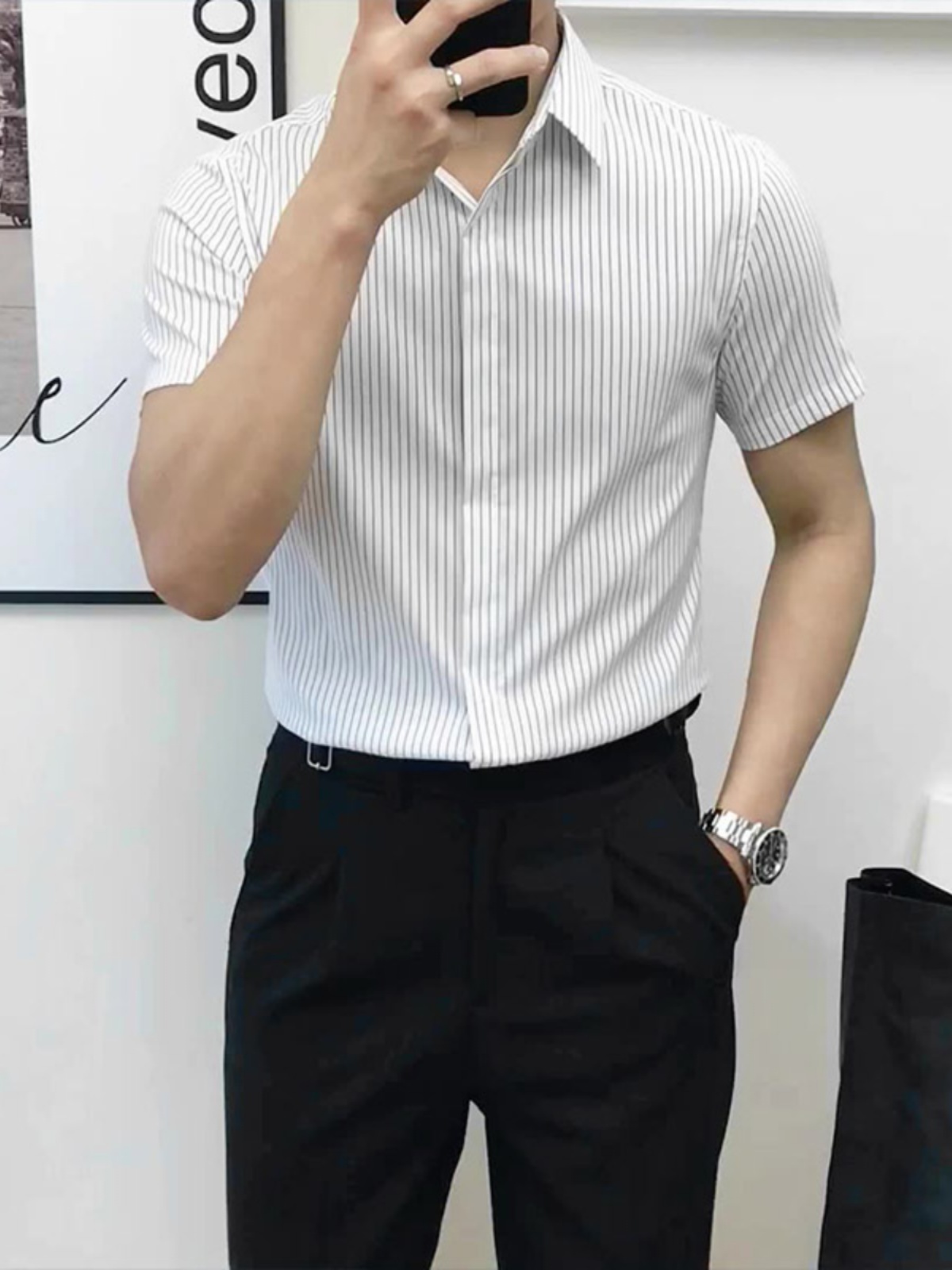 Slim Fit Striped ort Sve irt f - Men'S Urban Formal Wear recension och pris