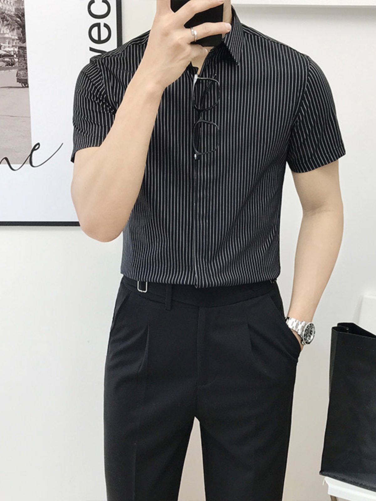Slim Fit Striped ort Sve irt f - Men'S Urban Formal Wear recension och pris